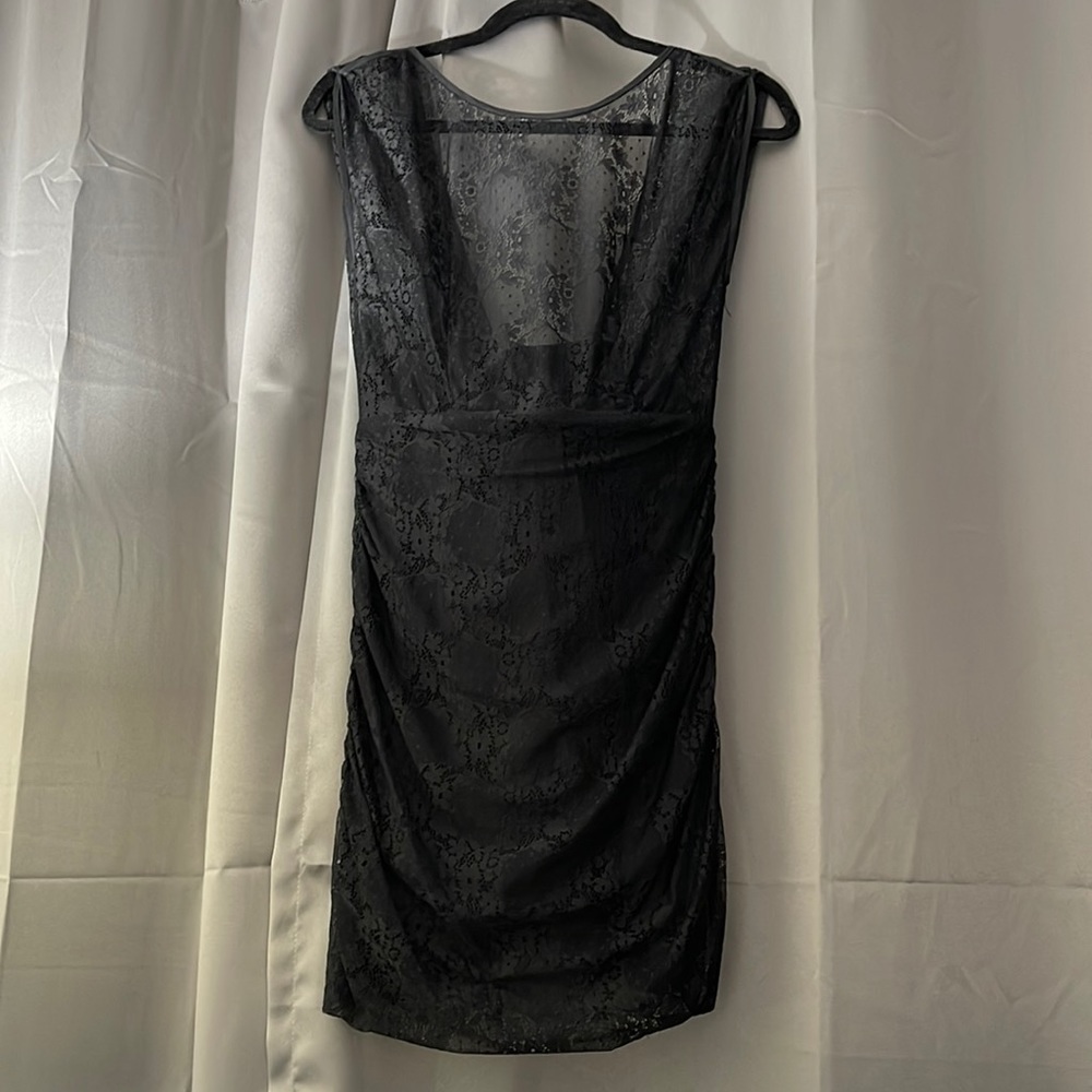 Maloom Black Dress with Lace Top - Size 10